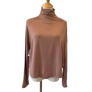 Aritzia Babaton Seaton Funnel Neck Knit Top Sweater Nutmeg NEW NWT Medium